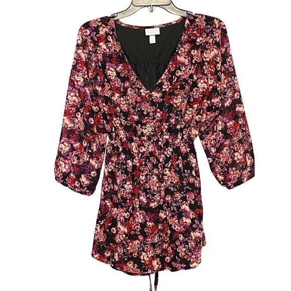 Isabel Maternity Women's Large Floral 3/4 Sleeves Blouse by Ingrid & Isabel - Picture 1 of 7
